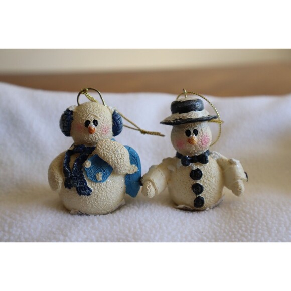 Polish Pottery Andy Decorated Snowman Christmas Tree Ornament Plus 3 Snowmen - Picture 10 of 11